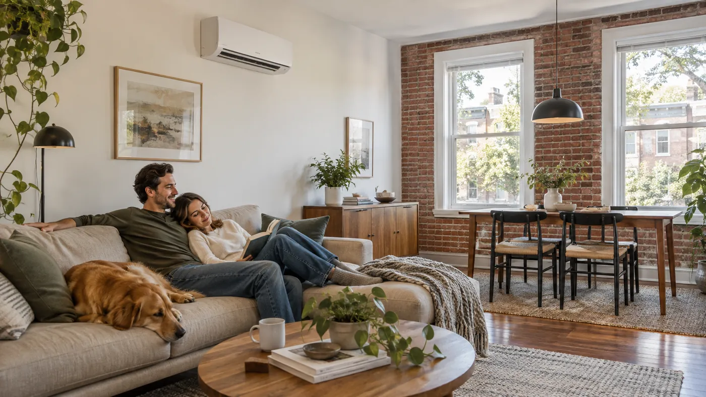 A single-zone mini-split in an American apartment