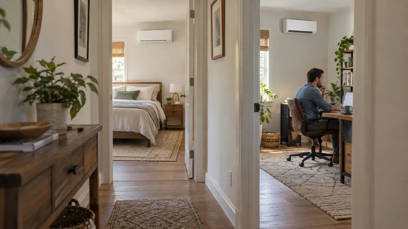 Separate rooms with individual ductless indoor units